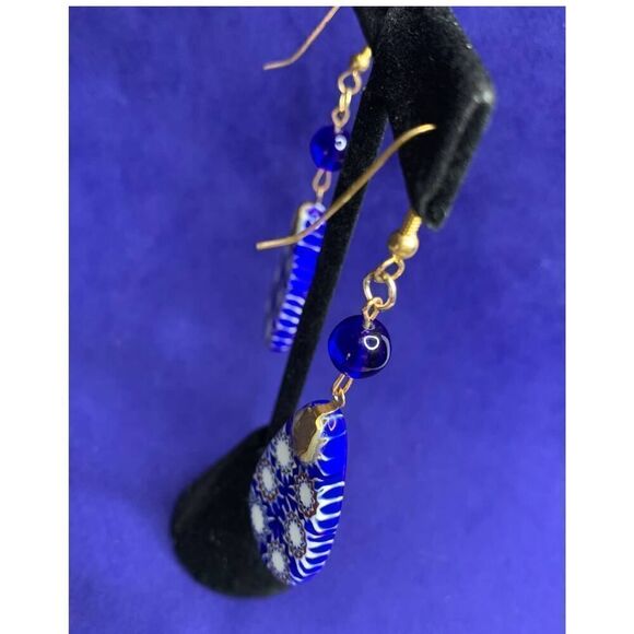 Stunning Blue Venetian Glass Necklace and Earrings Set, Vintage - Picture 8 of 8